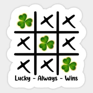 Lucky Always Wins Funny St Patricks Day Boys Girls Sticker